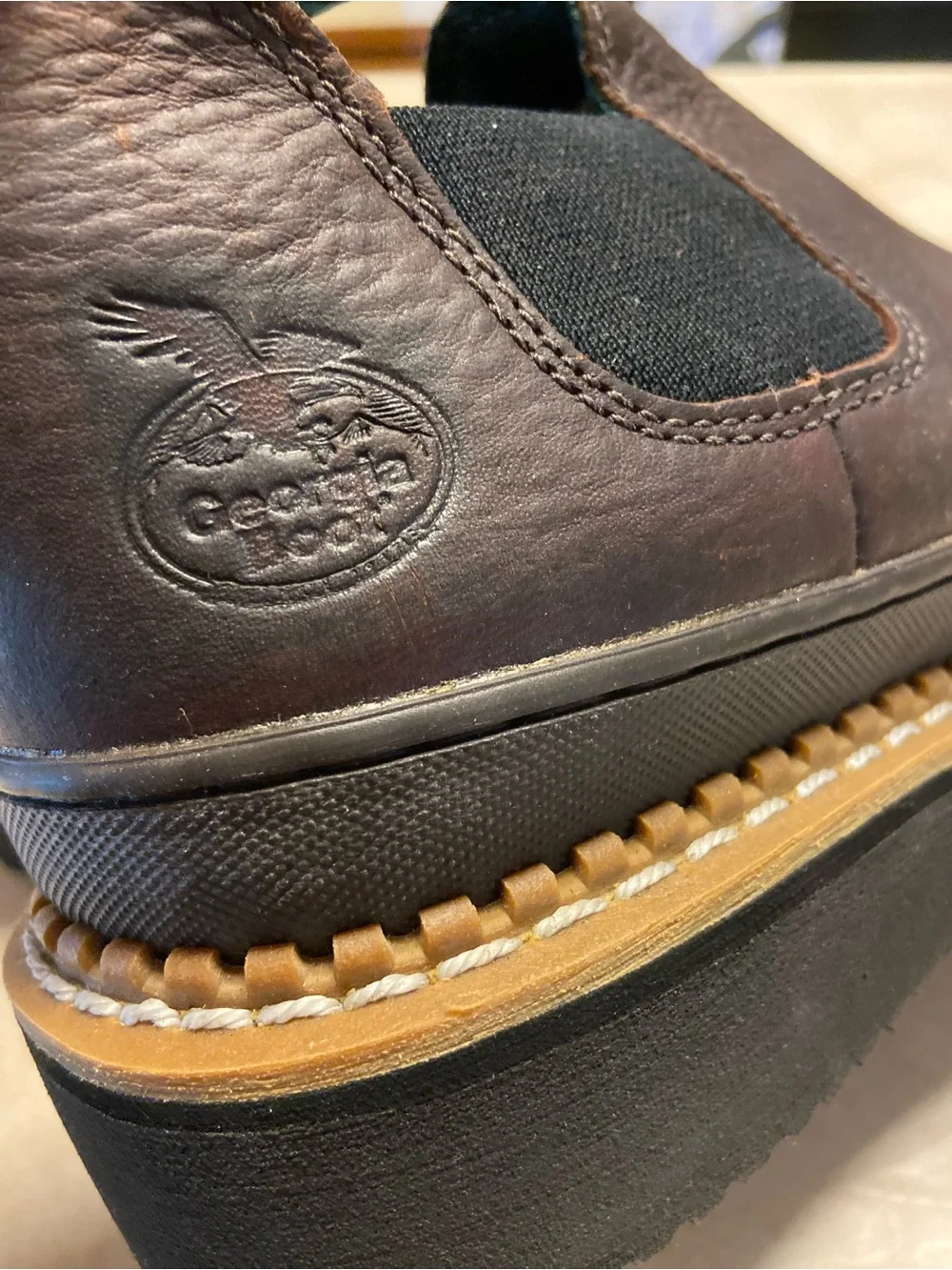 Georgia Boot Shoes Mens Size 10W Wide Georgia Giant Romeo Work Leather Brown Exc